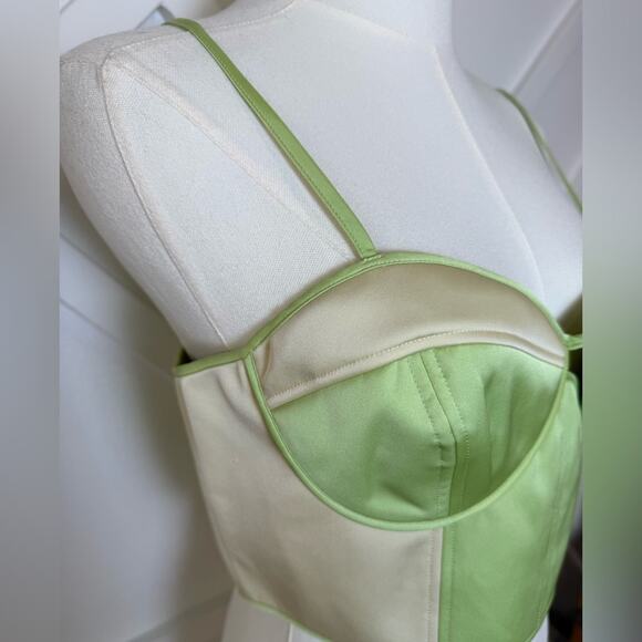 NWT Finders Keepers Tiana Corset Top Lime And Cream Size 8 (AU/UK 12) Large - Picture 5 of 14